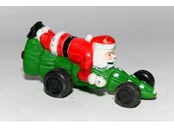 7' Celluloid Santa Riding Christmas Tree Car
