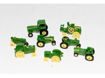 Lot Of 9 Miniature John Deere Die Cast Tractors