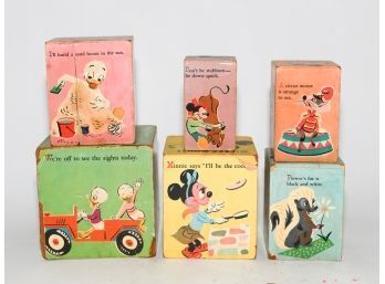 1950s Walt Disney Mickey Mouse Nested Wood Blocks