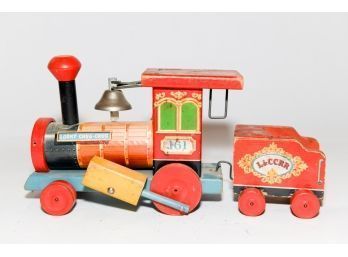 1951 Wooden Fisher Price Looky Chug-Chug Pull Toy