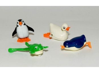 2' Tony Plastic Windups Duck, Penguins And Frog