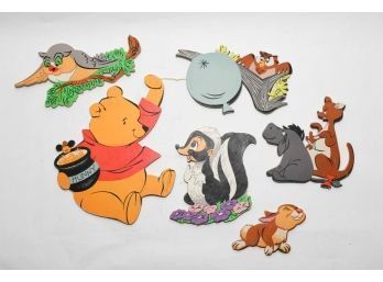1950s Winnie The Pooh 6 Pc. Wall Hanging Pressed Board