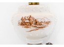 Electrified Oil Lamp Featuring European Countryside