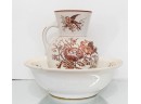 Antique Ironstone Basin And Pitcher