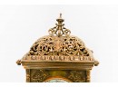 Ornate Brass Mantle Clock With Porcelain Face