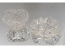 Pair Of Hobstar Cut Glass Dishes