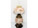 Hand Painted Hurricane Lamp Featuring Grapes And Leaves