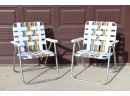 Pair Of Mid Century Woven Aluminum Chairs