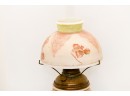 Hand Painted Hurricane Lamp Featuring Grapes And Leaves