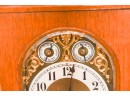 German Heavy Oak Case Mantle Clock