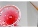 5.75' Fenton Cranberry Opalescent Coin Dot Lidded Candy Jar