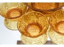 Vintage Amber Gold Indiana Tiara Sandwich Glass Serving Bowls