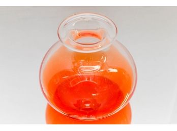5.5' Fenton Clear To Orange Vase