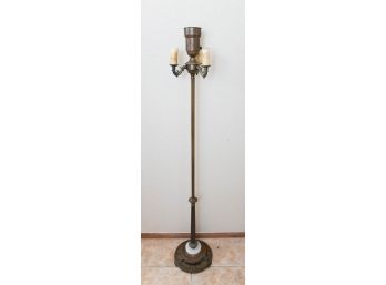 56'Brass And Marble Candelabra Floor Lamp