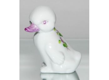3.5' Fenton Violets In The Snow Hand Painted Duck