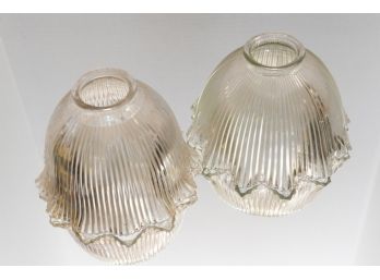 Pair Of Wellington And Holophane Lamp Shades