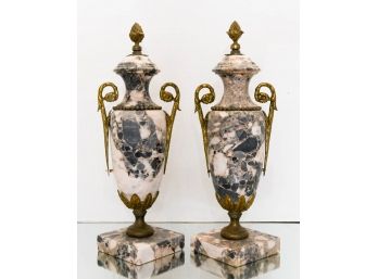 19th Century Pair Of Marble Urns