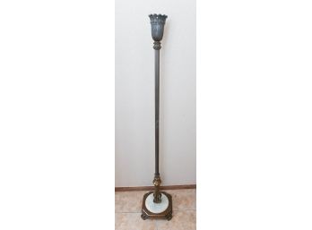 Art Nouveau Brass And Marble Floor Lamp