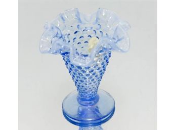 4' Fenton Provincial Blue Hobnail Vase