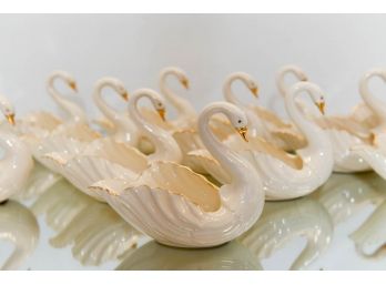 Lenox Swan 5' Gold Trim Trinket Dishes Set Of 12