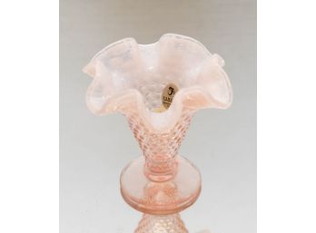 4' Fenton Pink Opalescent Hobnail Vase