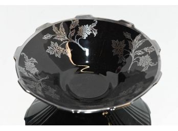 Black Bowl With Silver Finish Inlay