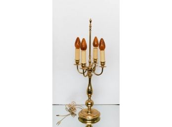 1950s 4-arm Candelabra Brass Table Lamp