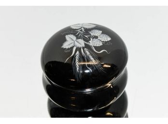 4' Hand Painted Black Vanity Jar