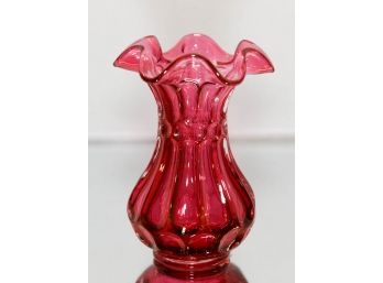 5.25' Fenton Country Cranberry Ruffled Bud Vase