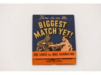 1936 Joe Louis And Max Schmeling Matchbook