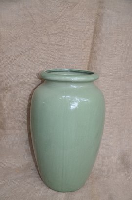 (#5EG) Wisteria Decorative Ceramic Vase Green 13.5'H