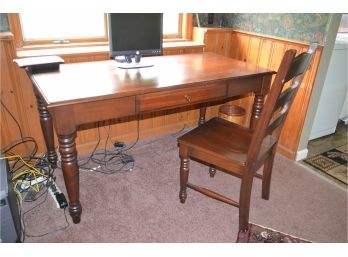 Potty Barn Computer Desk And Chair (drop Down Key Board Draw)