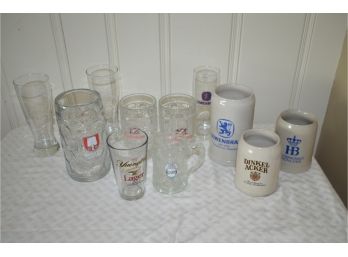 Assortment Of Beer Mugs And Glasses