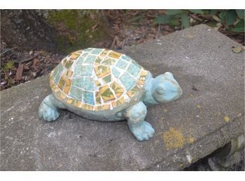 (#15B) Pottery Turtle Mosaic Tile Back Detail