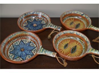 (#46) Southwestern Terra Cotta Serving Cookware Bowls 4 Of Them