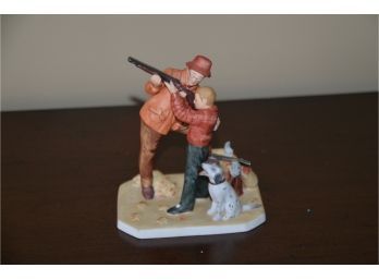 (#45) Gorham Norman Rockwell Figurine Father And Son 'careful Aim'