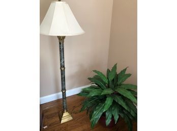 Quality Floor Lamp Marble Base And Brass Accent Detail
