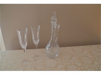 Waterford Champagne Pair Glasses And Waterford ? Decantor