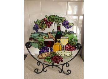 Stain Glass Decorative Plate With Stand