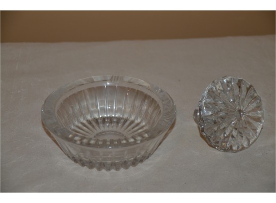 (#30) Small Glass Ash Tray And Bottle Decanter Stopper