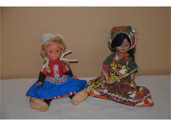 (#96) Vintage Dutch Doll And Mexican Doll