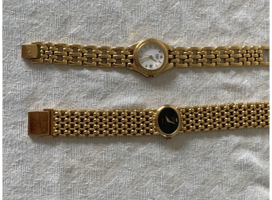 (#120) ESQ Swiss Gold Tone Quartz Watch And Anne Klein Quartz Watch