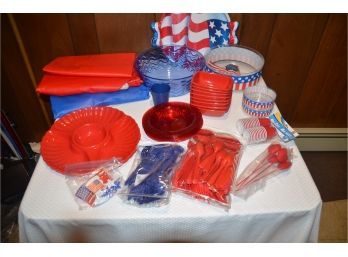 (#48) 4th Of July Plastic Tableware, Serving Bowls, Tableware, Decorations