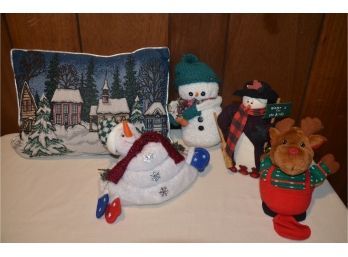(#188) Christmas Snowman Home Decor And Pillow,