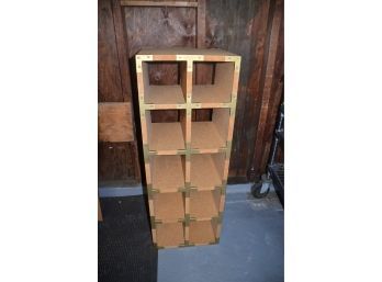 (#113) Cubby 10 Hole Storage Particle Board With Brass Detail Edges