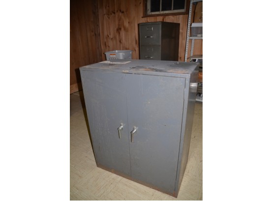 Vintage Cole Steel 2 Door Storage Cabinet