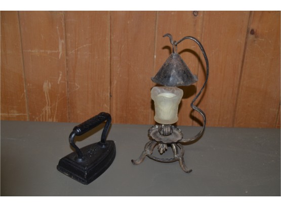 (#2) Vintage Metal Iron And Candle Holder