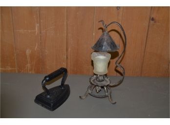 (#2) Vintage Metal Iron And Candle Holder