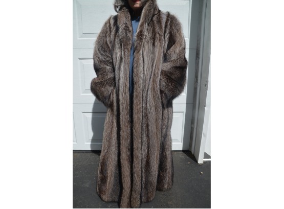 Raccoon Fur Coat 56' Long Bay Shore Furries