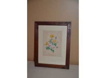 (#74) Embroidery Floral Arrangement Framed
